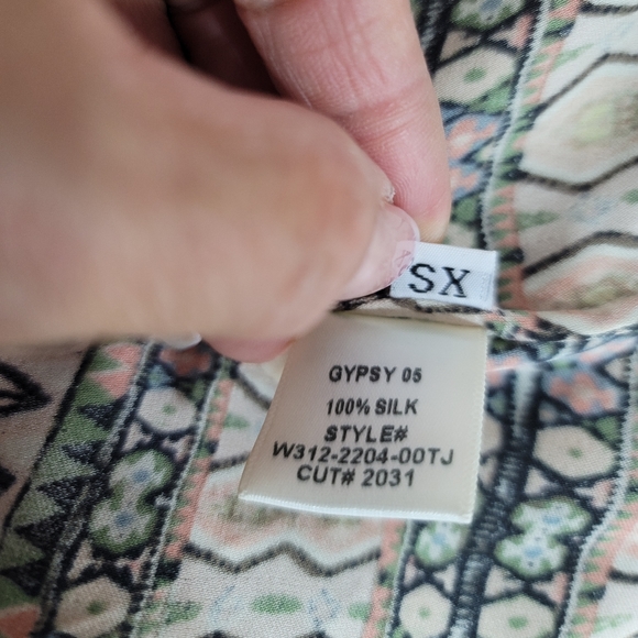 GYPSY 05 SILK SLEEVELESS TRIBAL PATTERN DRESSS - Picture 11 of 16